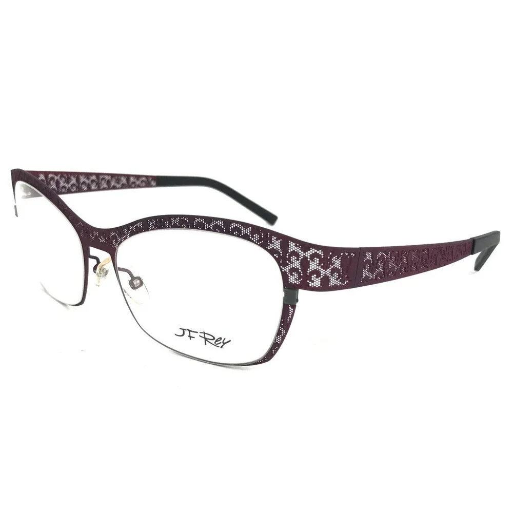 J.F. Rey Eyeglasses Frames JF2559 7777 Purple Matte Fleur De Lis 53-16-132